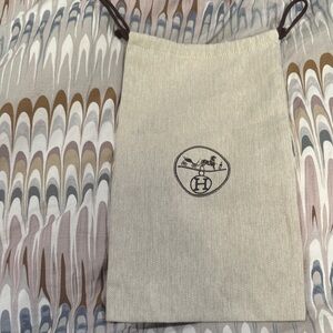 Hermès Tan Drawstring Pouch